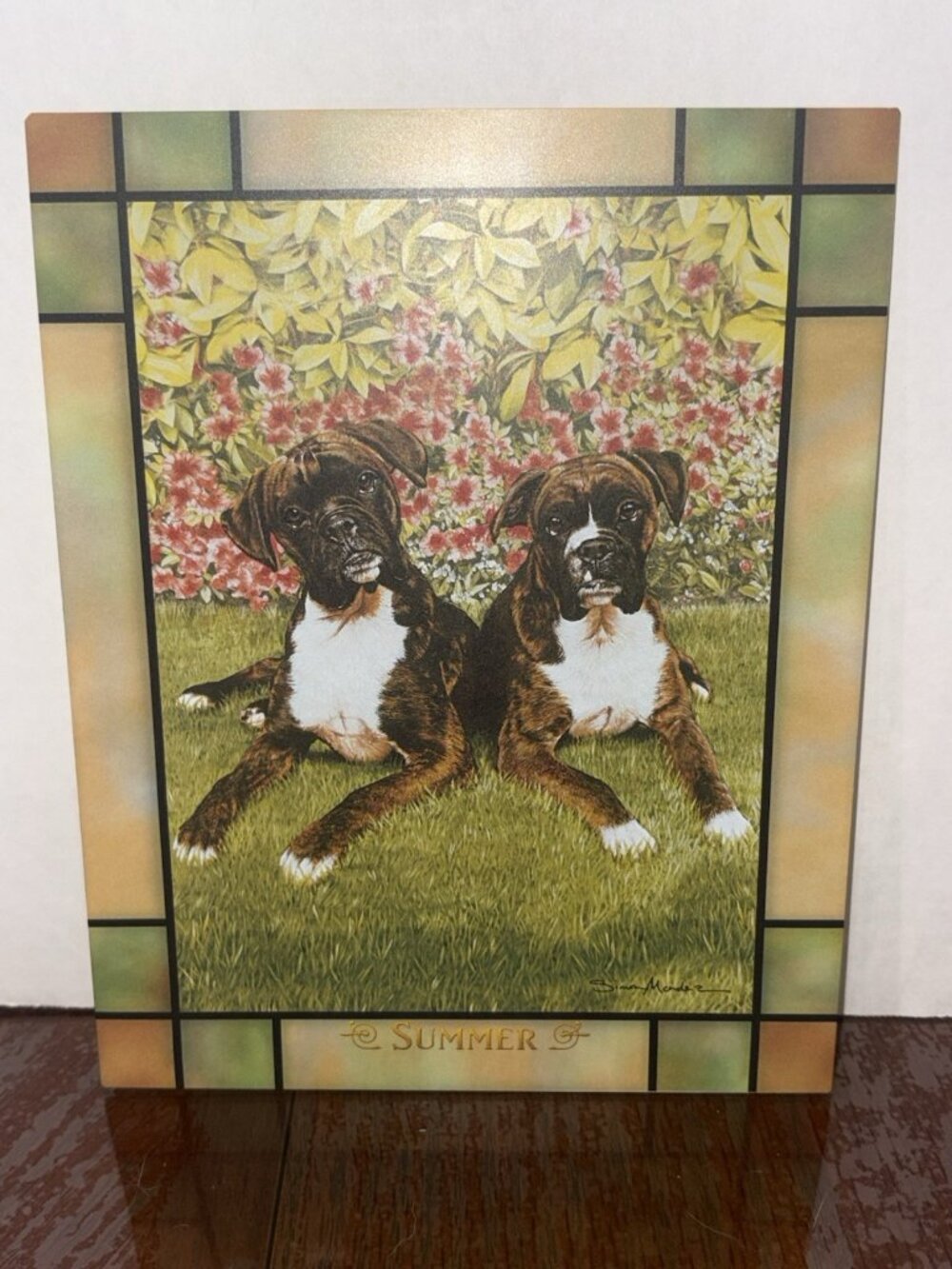 Danbury Mint Stained Glass Style Boxer Replacement Clock Panel Summer